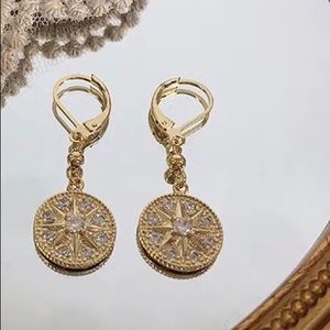 Hexagram crystal earrings